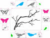 Flutter & Feather Stencil ( new)