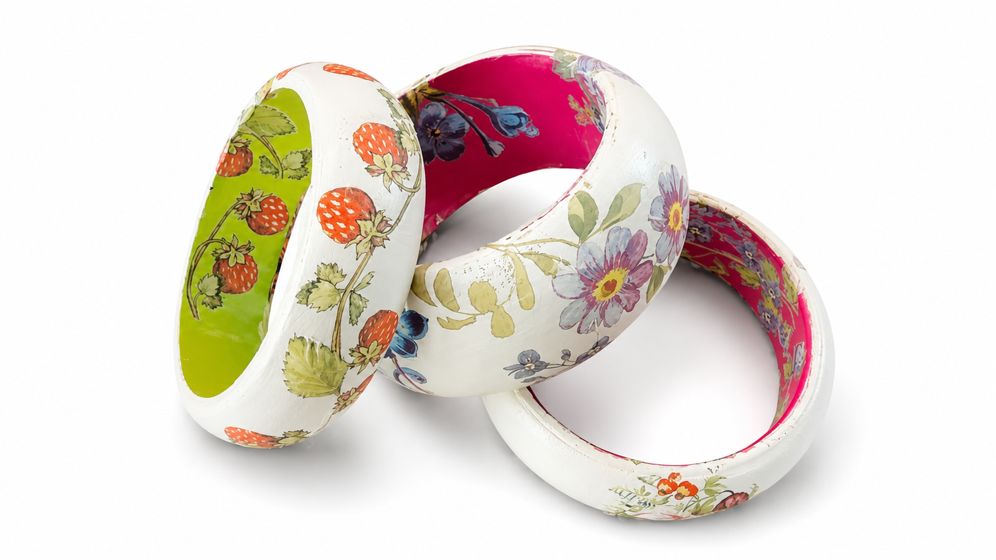 Larger Wood Bangles for Decorating- Sold individually ( 1.5 inch)