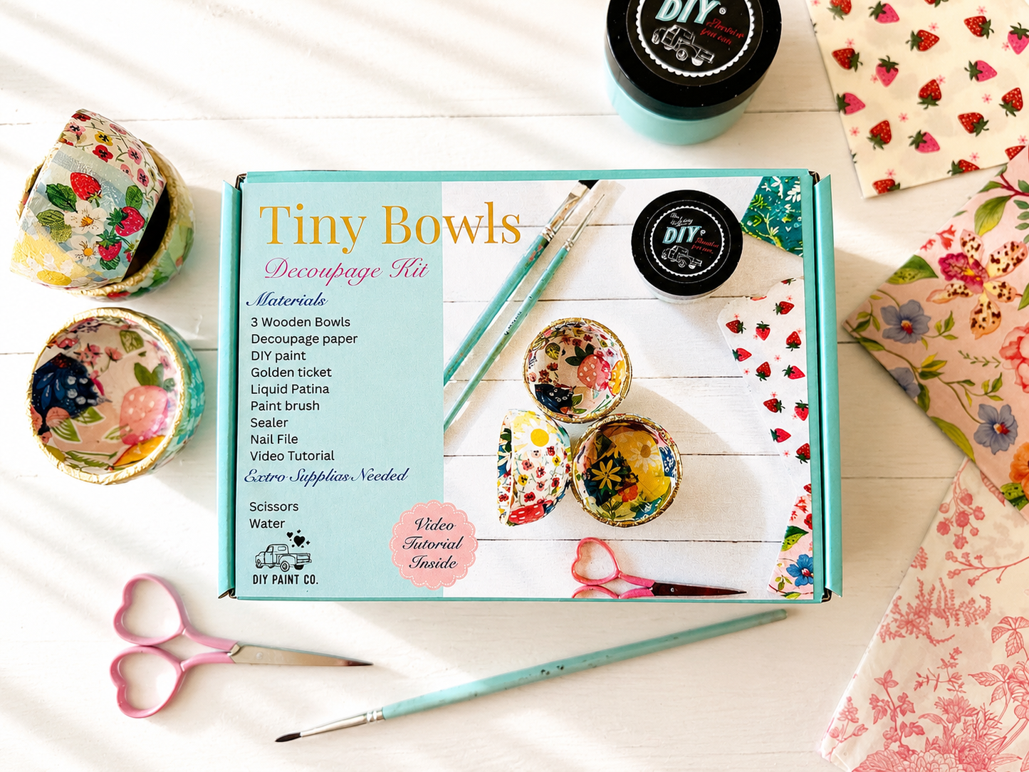 Tiny Bowls Decoupage Kit