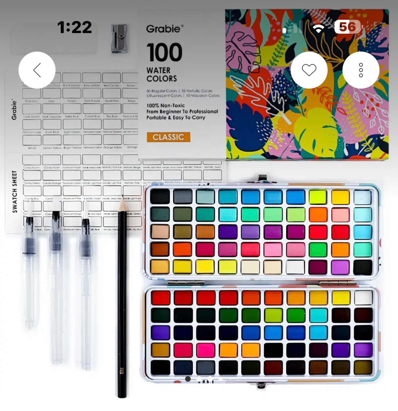 Watercolor paint set -100 colors with tools