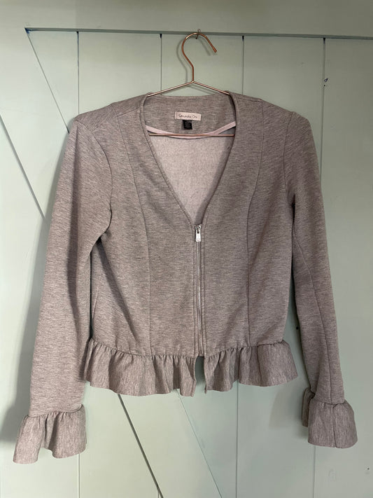 Grey top with ruffles