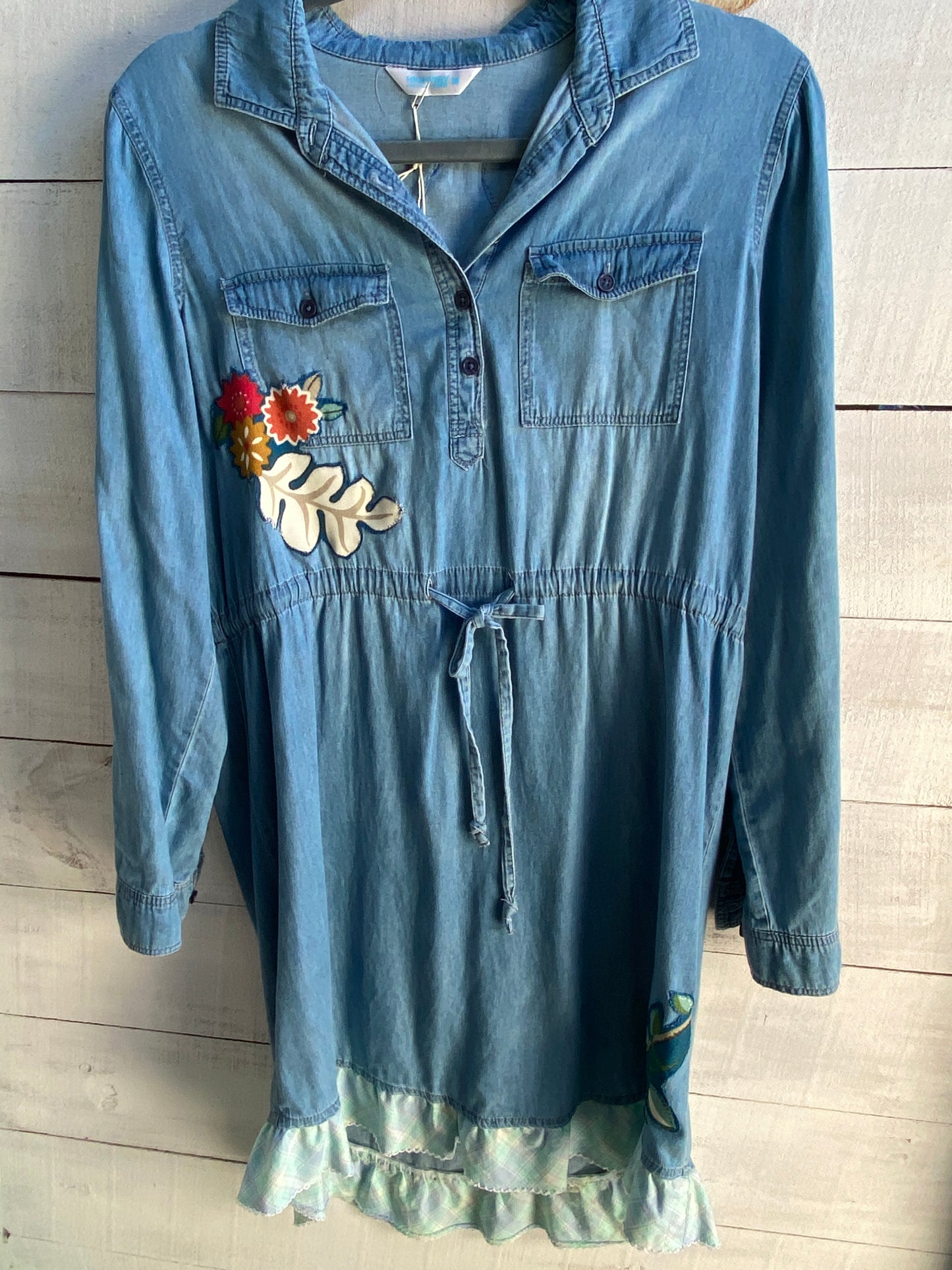 Denim Dress with Patches