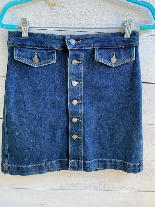 Denim Skirt w/Buttons ~LOFT