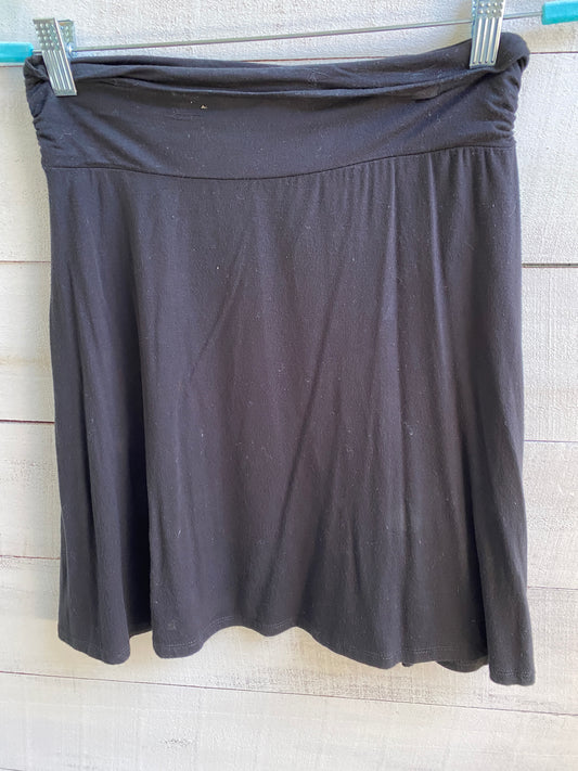 Black Cotton Knit Skirt
