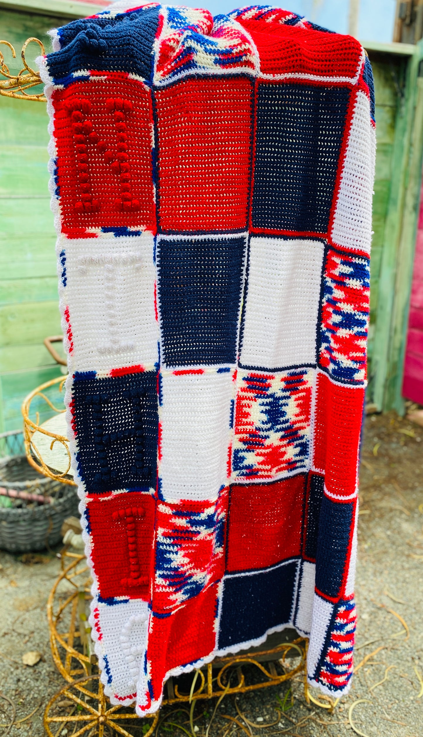 All American Colors Crochet Blanket(Cynthia)