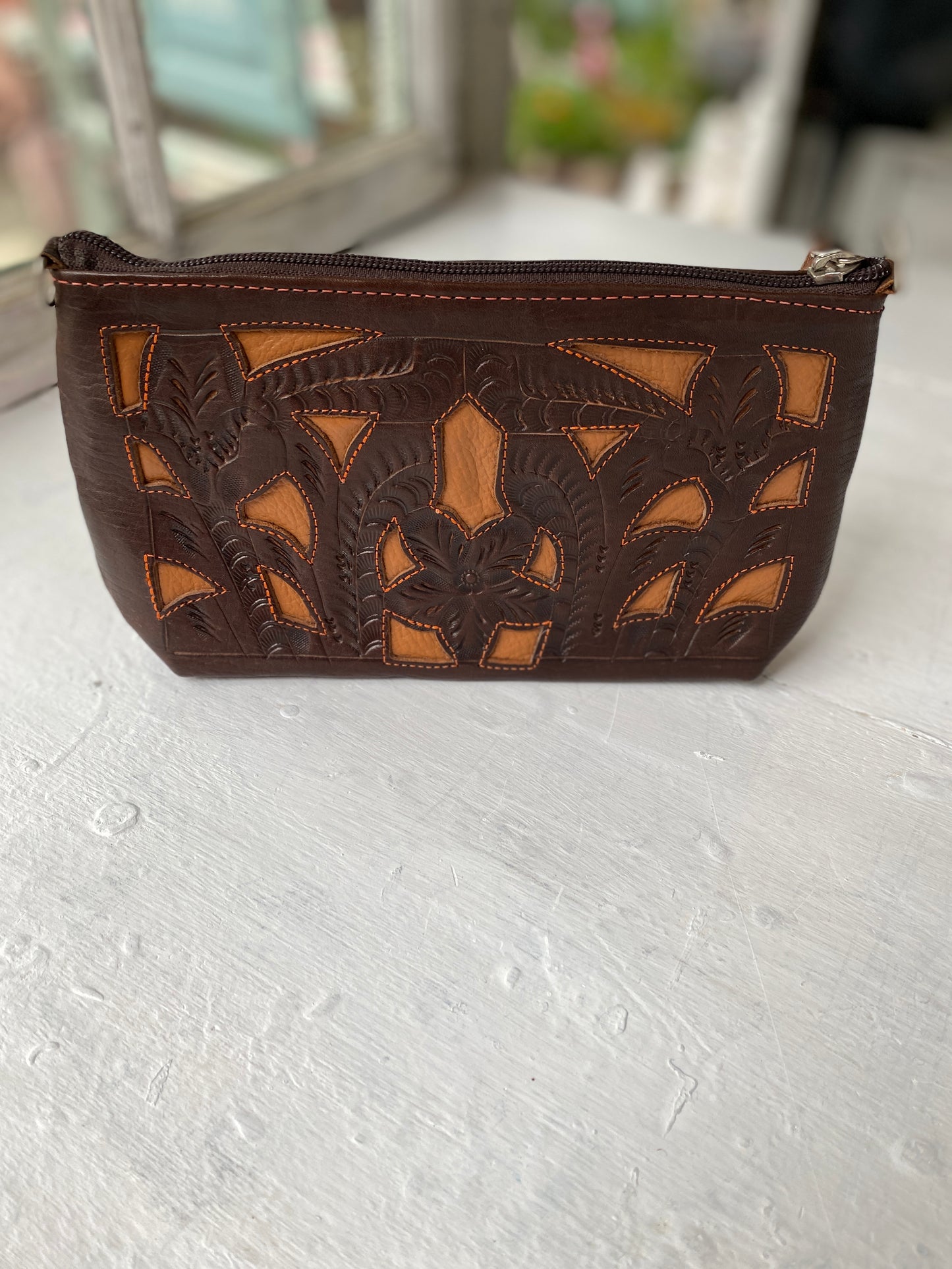 Brown leather Clutch