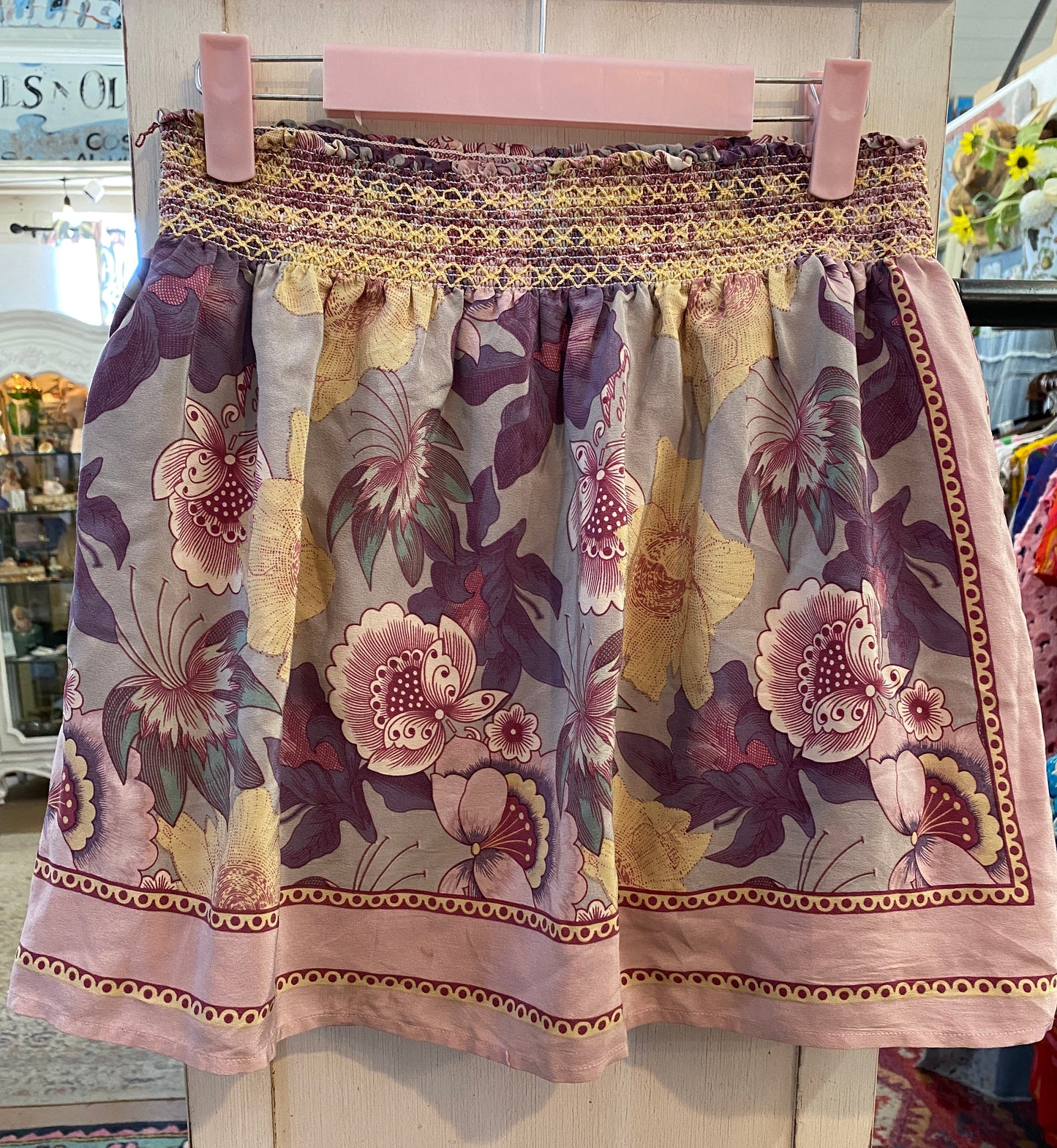 Silk Floral Mini Skirt