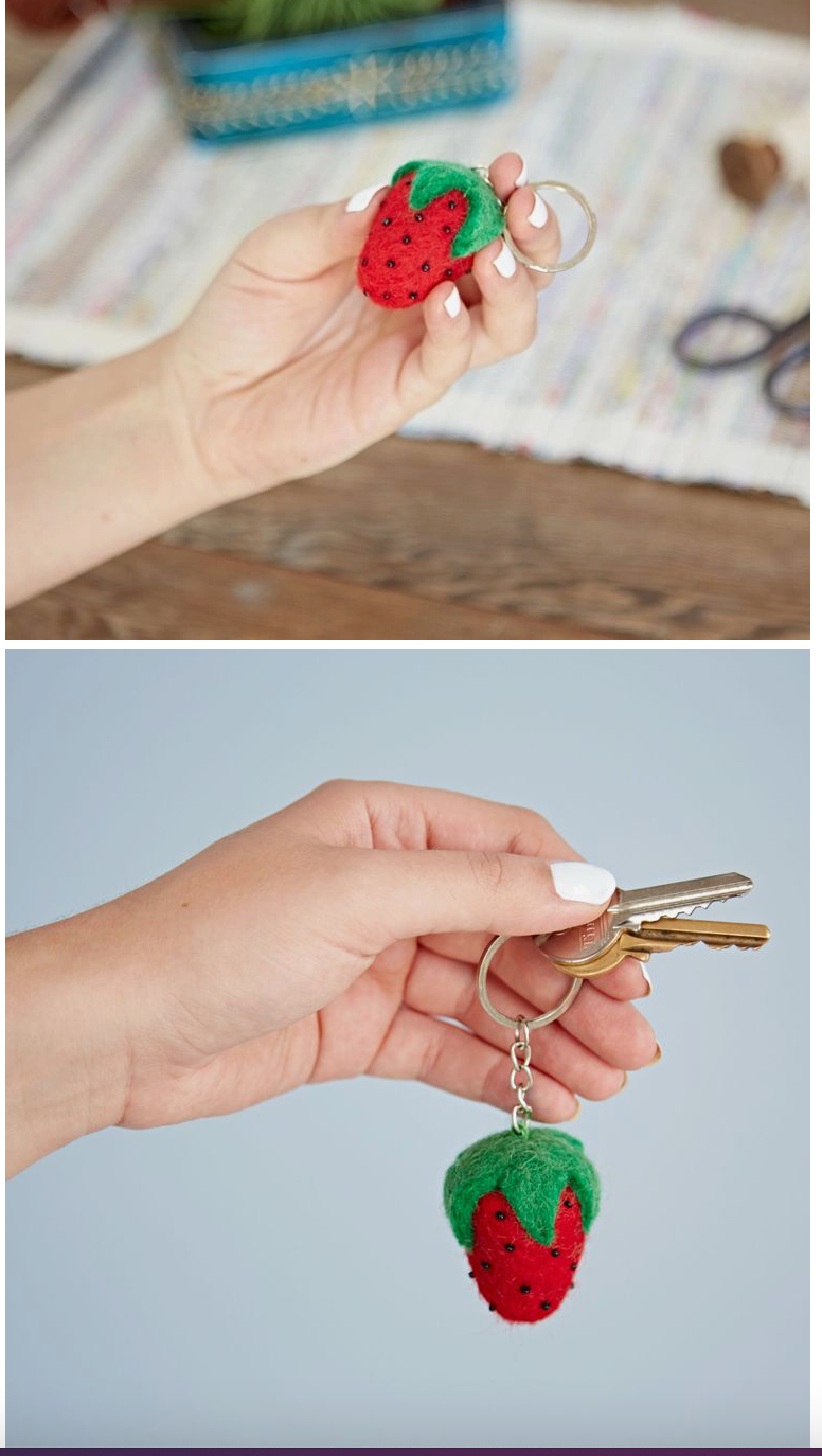 Strawberry Key Ring