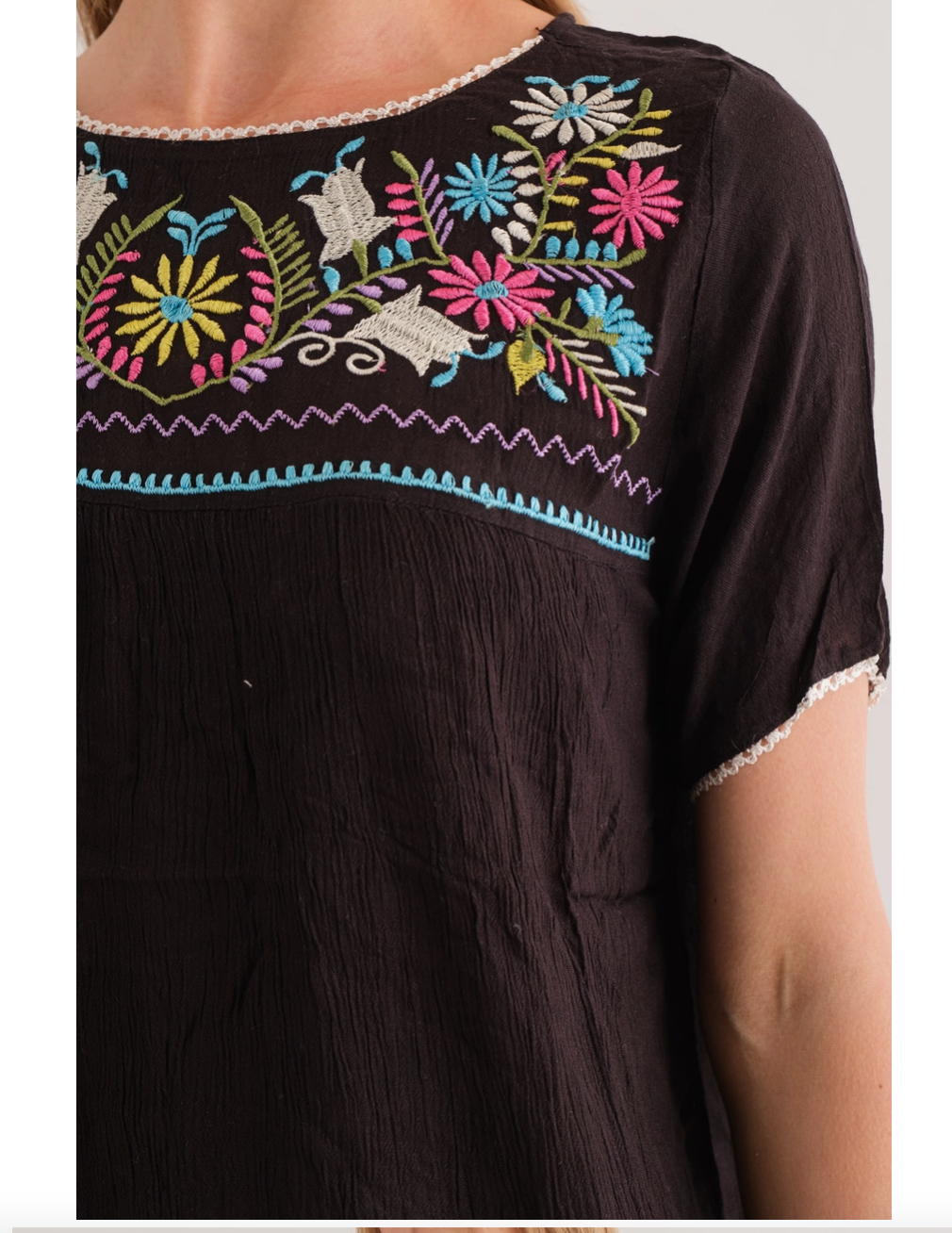 Black Juna Embroidered Blouse