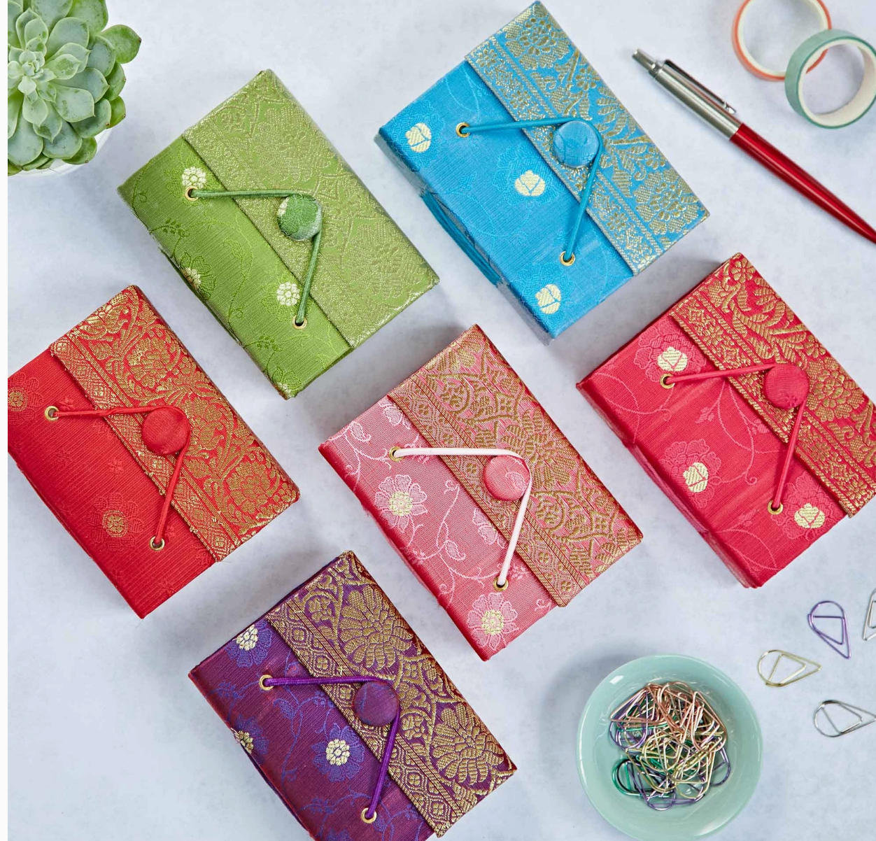 Handmade Sari watercolor Journal