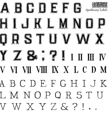 Apothecary Labels Mini Stamps