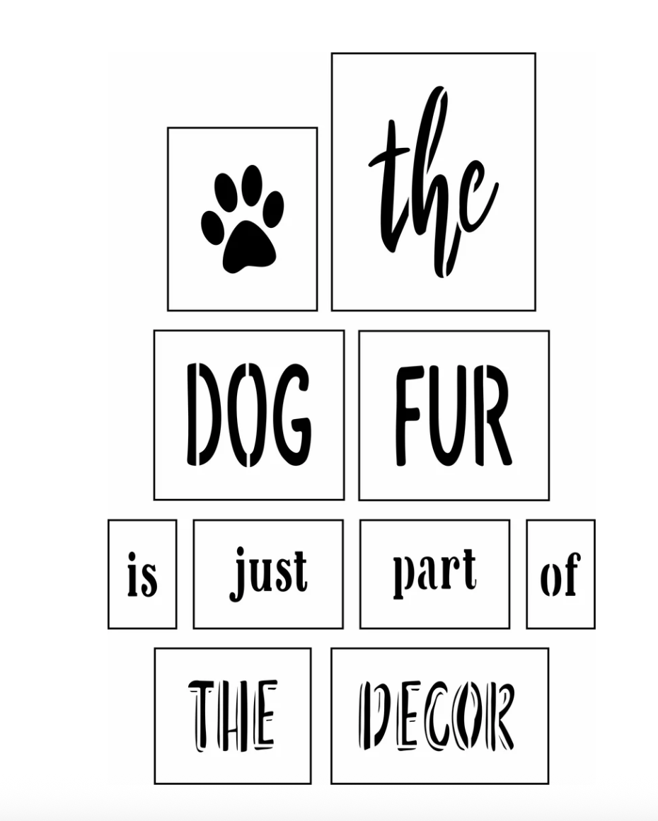 Dog Fur Sign Bar Kit | JRV Stencil Designed by Debi from Debi's Design Diary