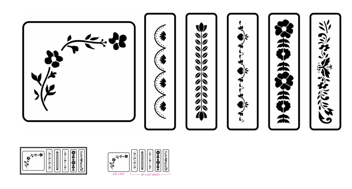 Folk Art Borders Stencil