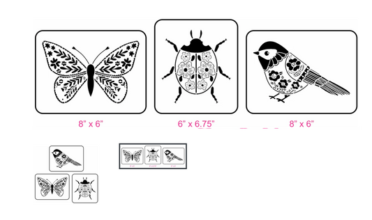 Folk Art Critters Stencil