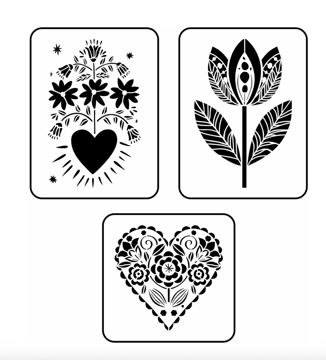 Folk Art Floral Stencil