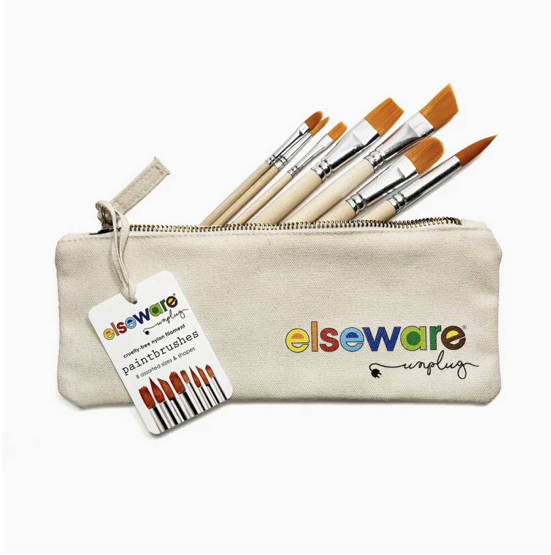 Paintbrush Set - Nylon Filament in Canvas Bag - 8 Assorted