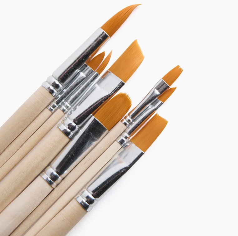 Paintbrush Set - Nylon Filament in Canvas Bag - 8 Assorted