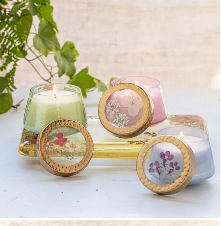 Pressed Floral Candles