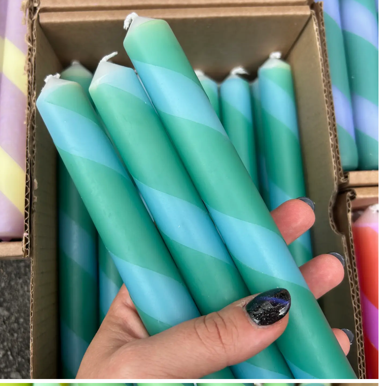 Twisted Striped Candles