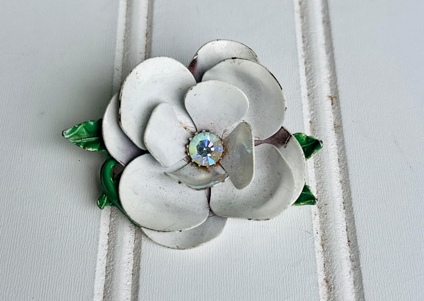 White Flower Brooch