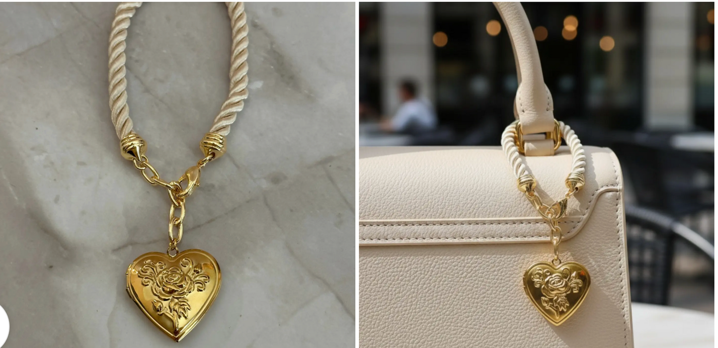Heart Locket Bag Charm