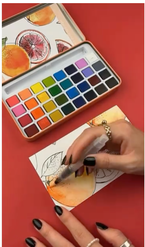 Zinnia Garden Watercolor Painting Kit