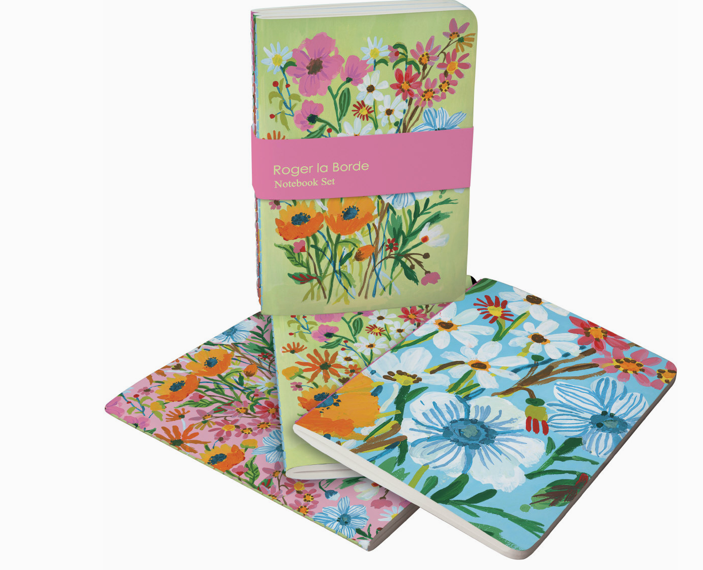 Flower Field Softcover Notebook -set of 3
