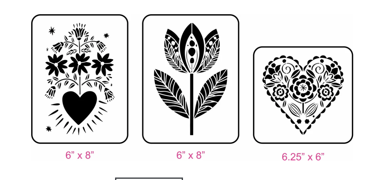 Folk Art Floral Stencil