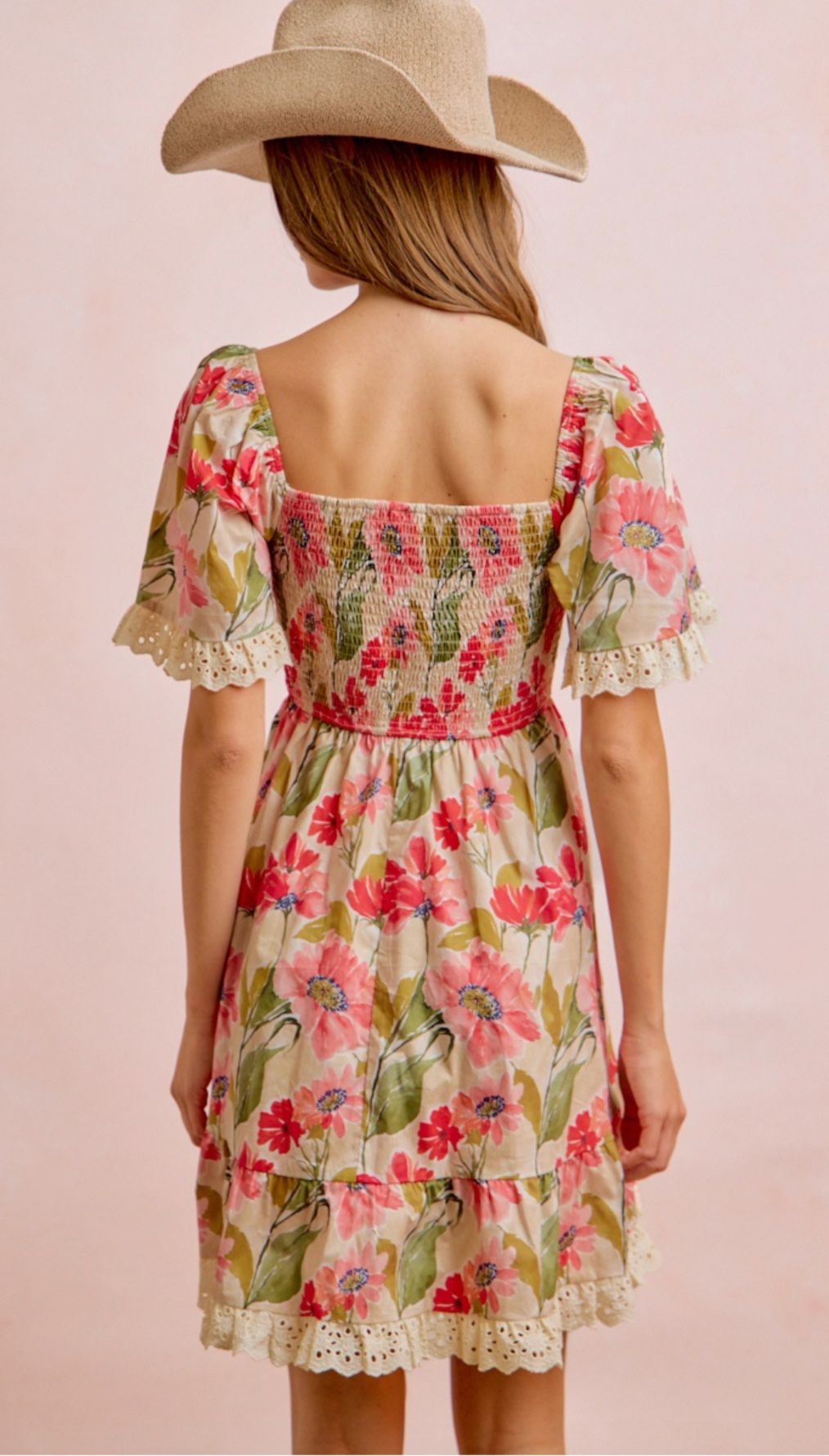 Dress- Floral Smocked