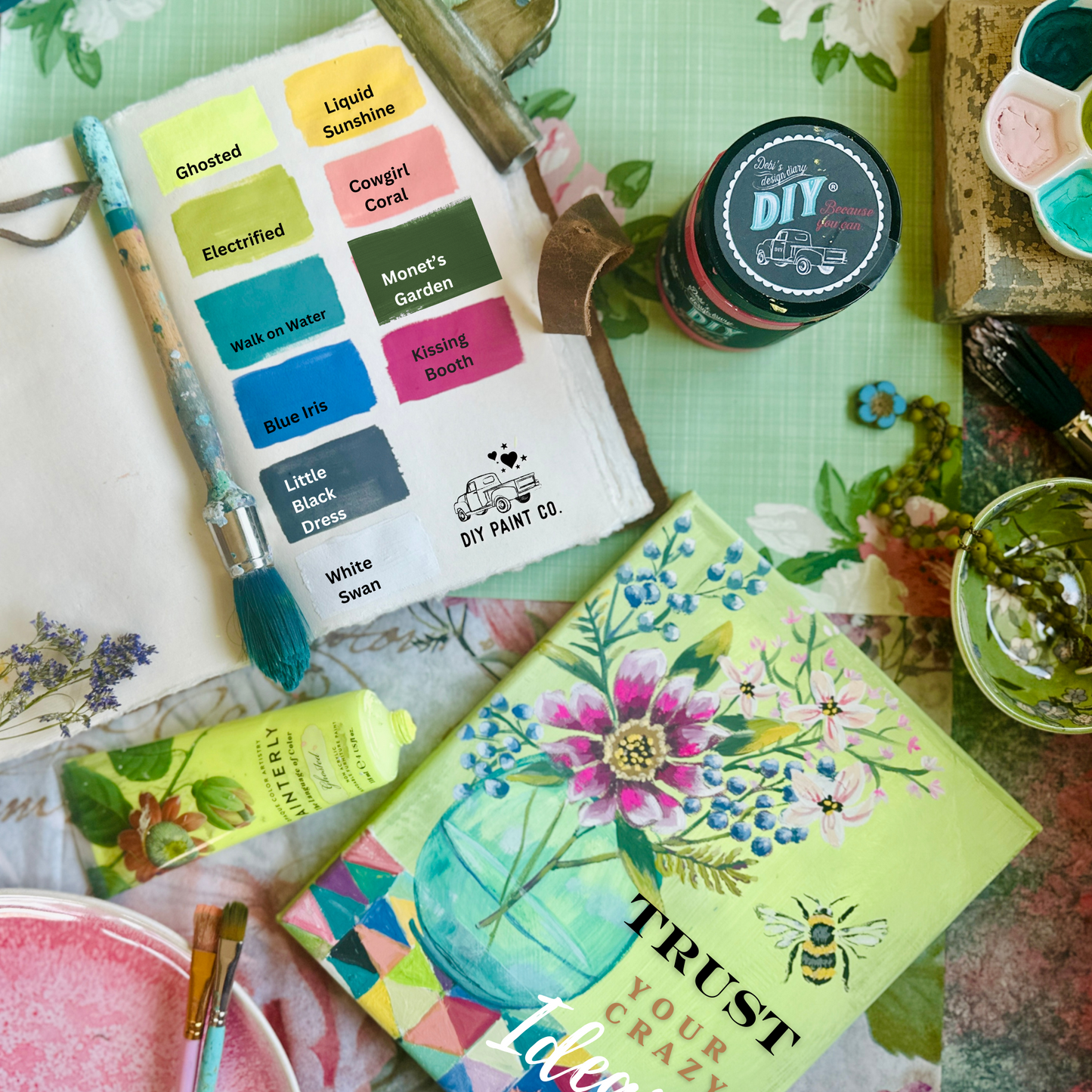 Creative Box- a Monthly RECURRING Subscription "Creative Stencil & Paint Class in a Box" (limited edition)