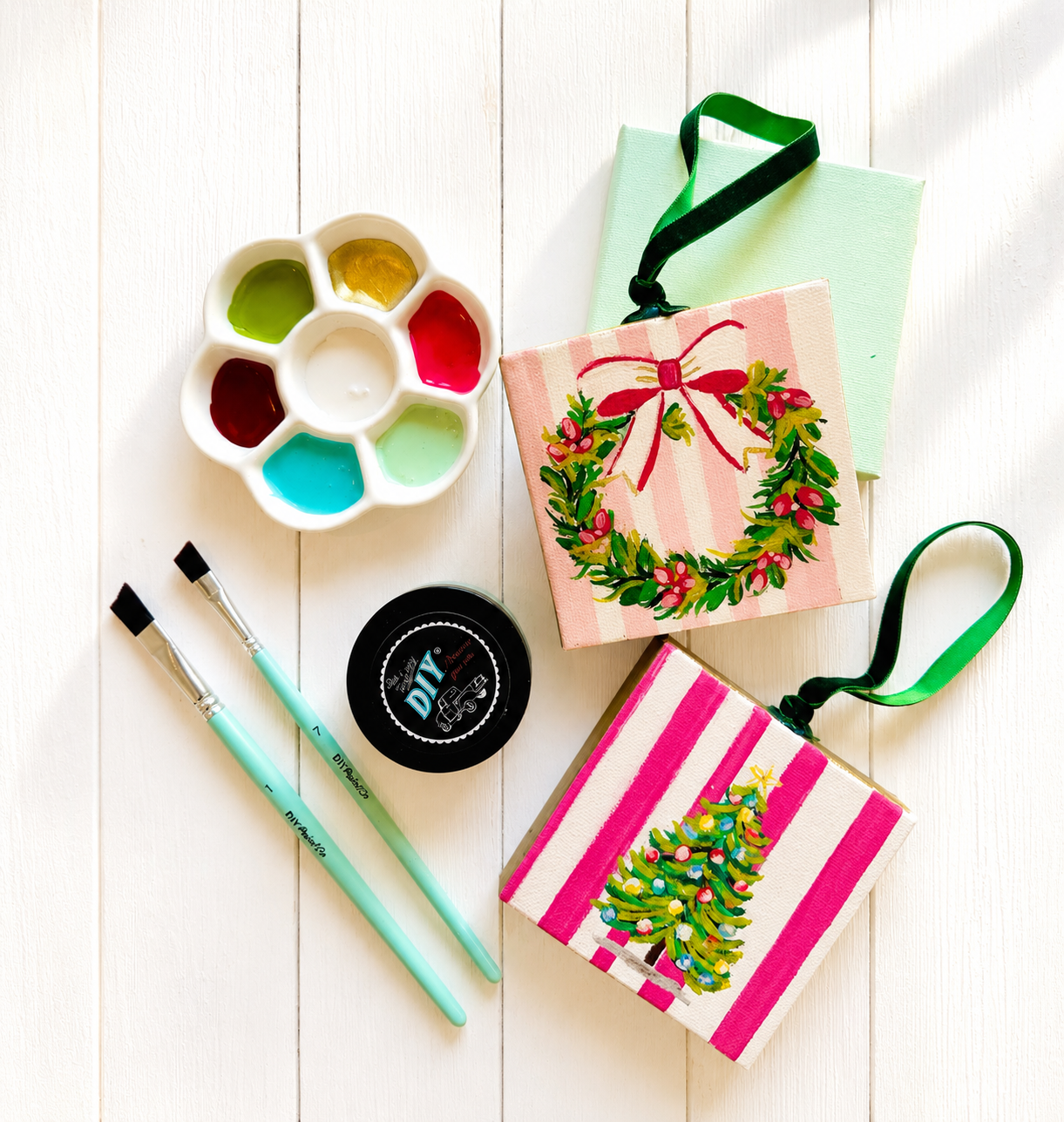 Hand Painted Mini Canvas Ornament craft Kit