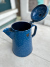 Blue Tin Coffee Pot