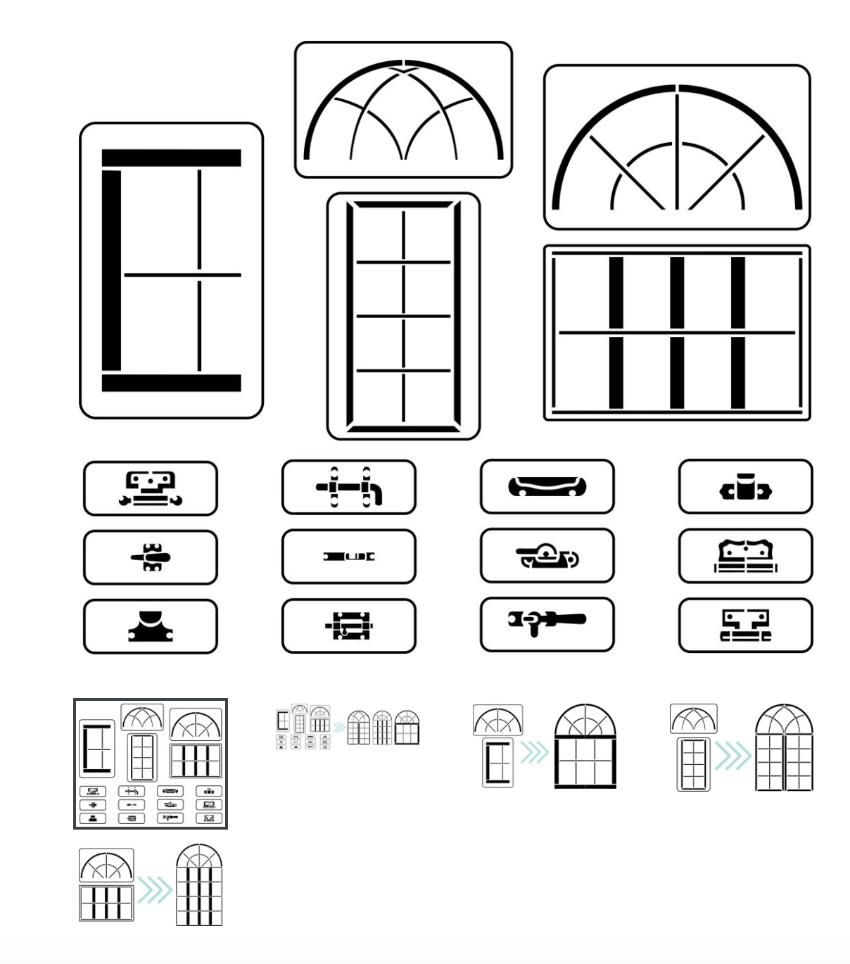 17 Piece Window Builder - JRV Stencil Kit
