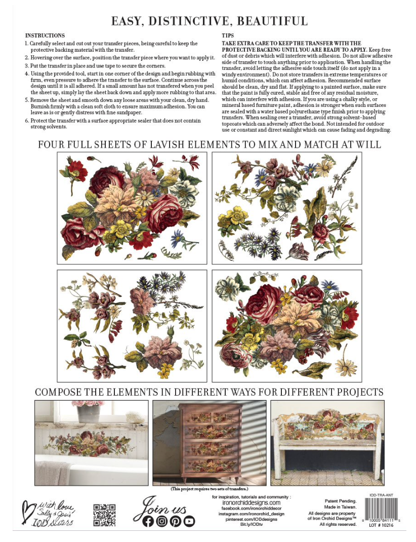 Floral Anthology / Transfer / IOD