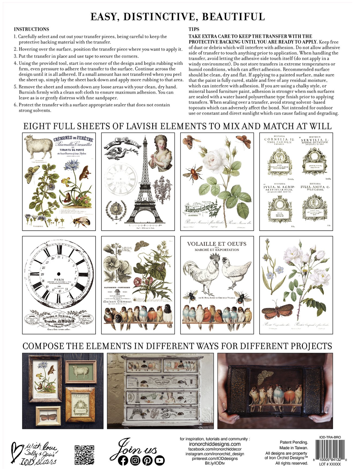 NEW ! IOD Brocante TRANSFER 8 pages!