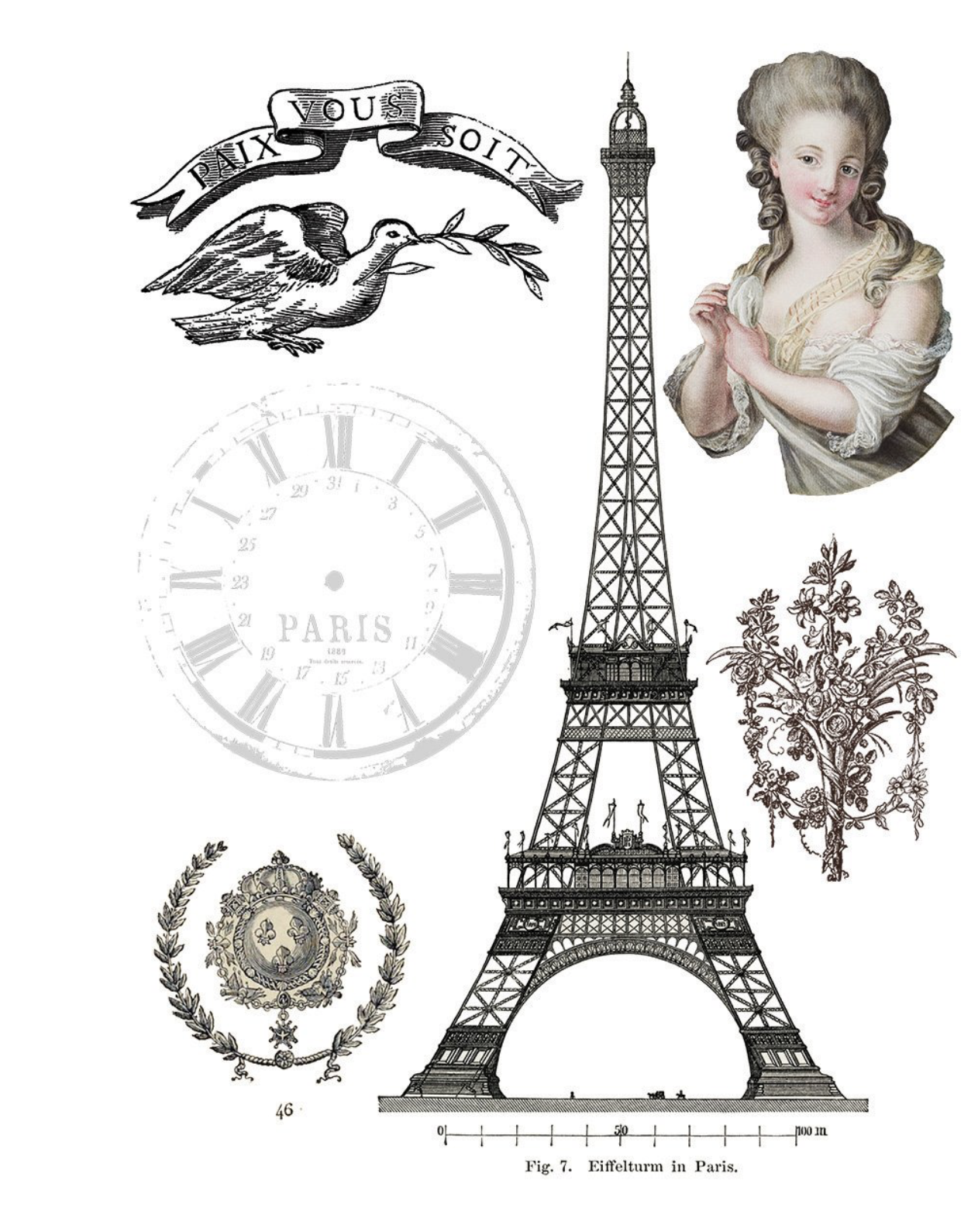 NEW ! IOD Brocante TRANSFER 8 pages!