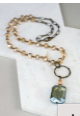 Blue and Taupe Translucent Necklace
