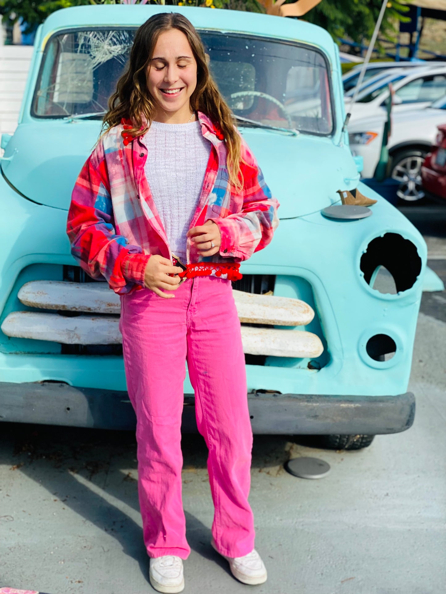 Handmade Upcycled Cropped Flannel by Rose!