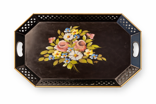 Vintage Hand Painted toleware Tray
