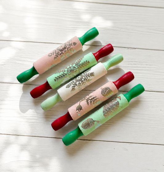 set  of 5  mini rolling pins decorated as seen in debi's Video