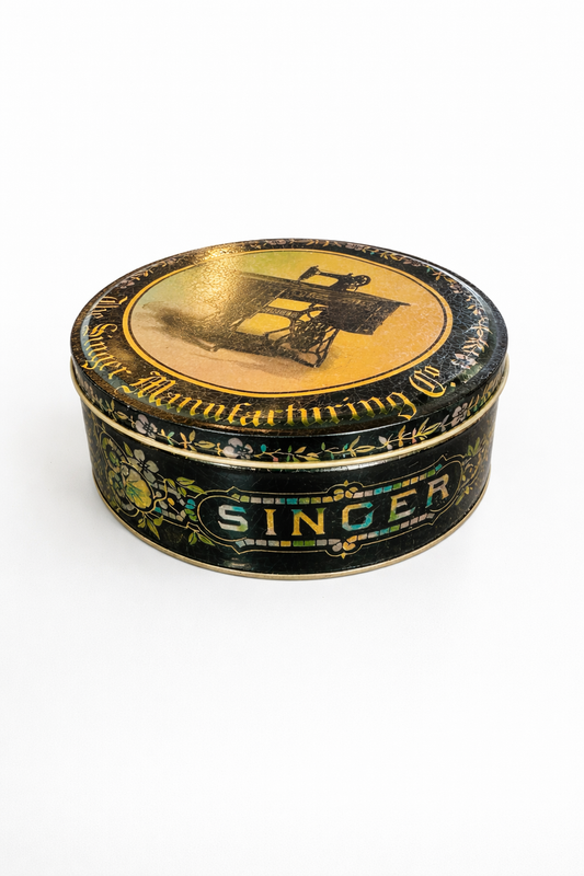 vintage singer sewing  tin