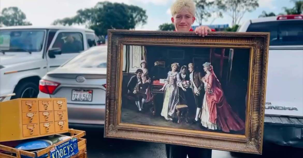 Vintage Art/Frame from Kobey’s (The Music Lesson by the Italian artist Federico Andretti)