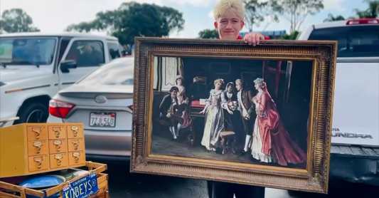 Vintage Art/Frame from Kobey’s (The Music Lesson by the Italian artist Federico Andretti)