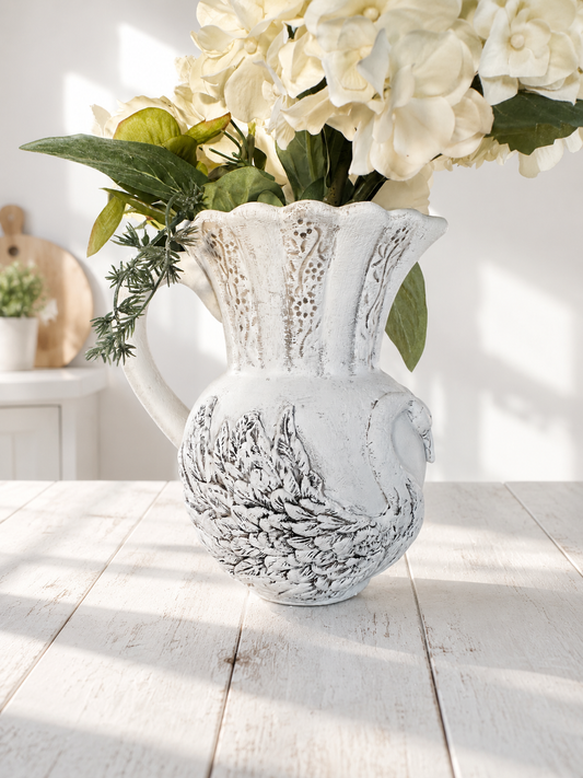 Thrifted  Vintage Swan Vase painted & created with the swan mould ( made by Debi )
