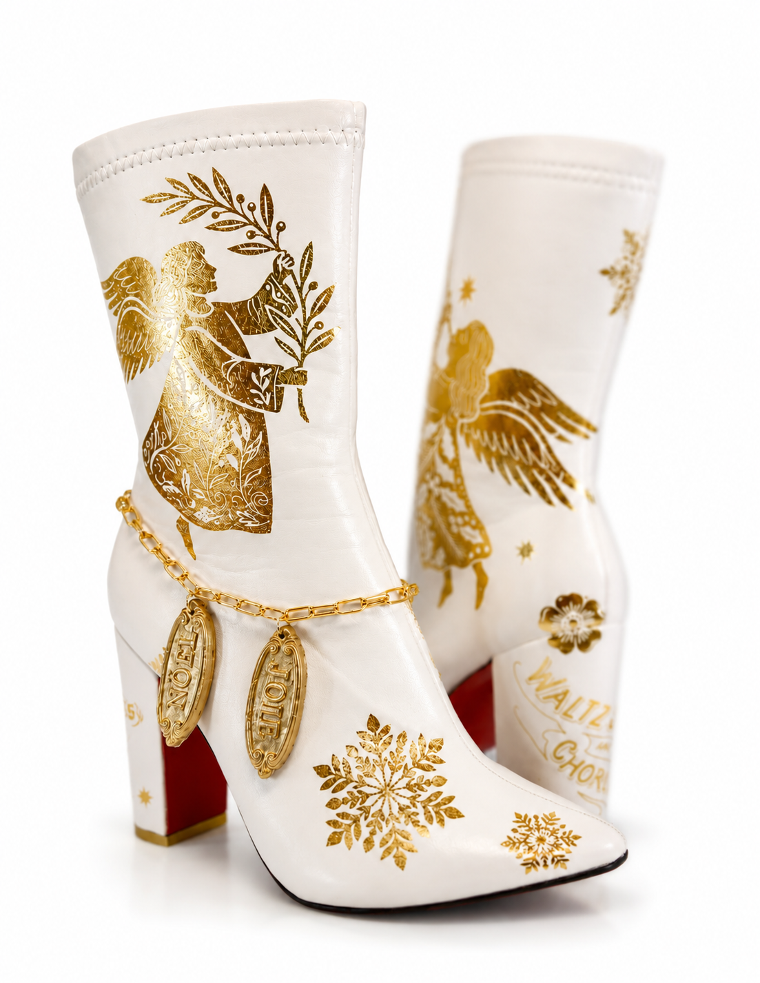 White Christmas Boots