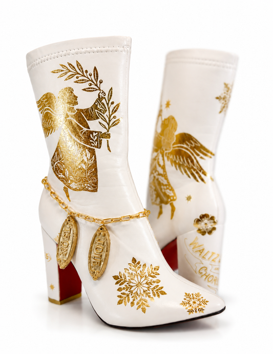 White Christmas Boots