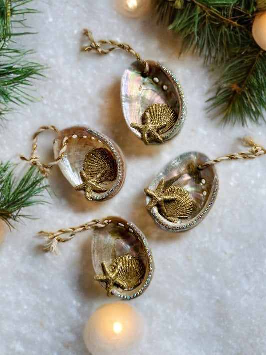 Abalone Ornament with rhinestones