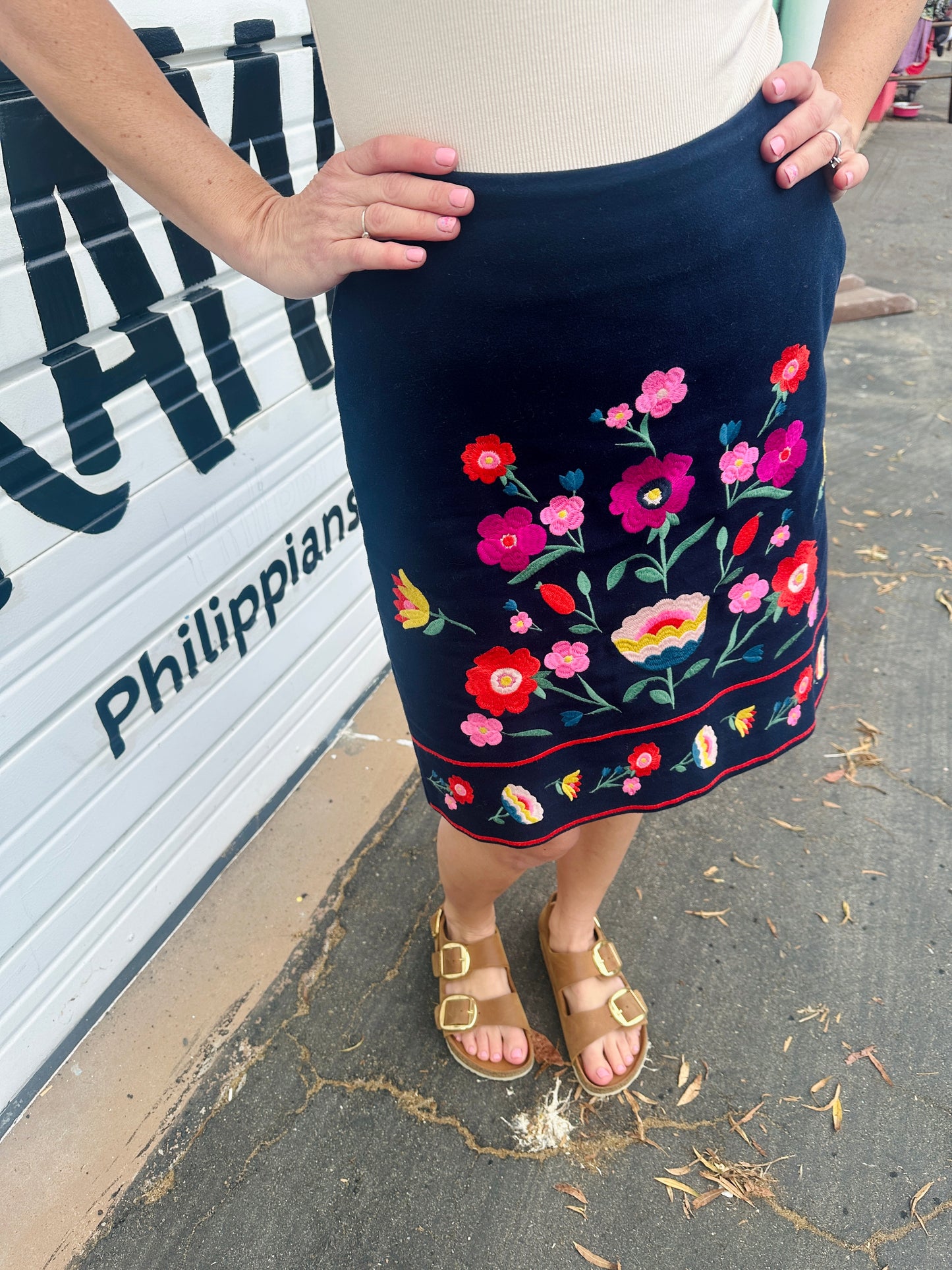 Boden Embroidered Skirt