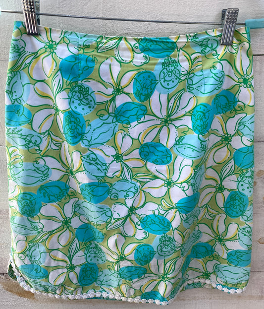 Green Floral Skirt