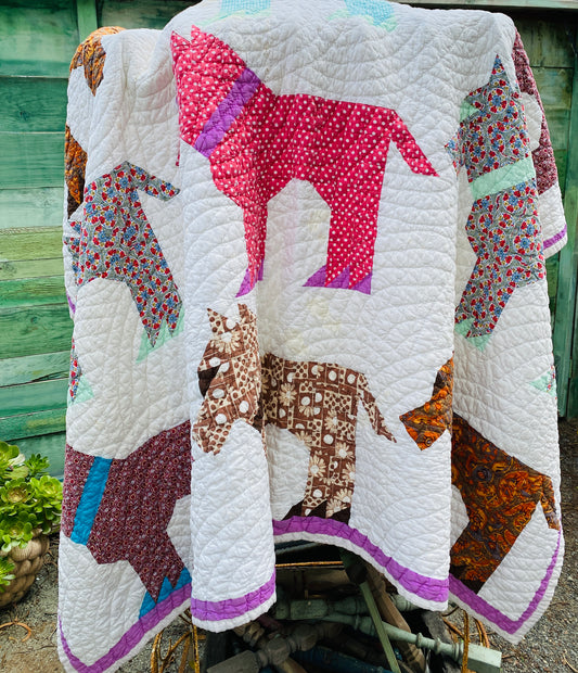 Vintage Dog Handmade Quilt